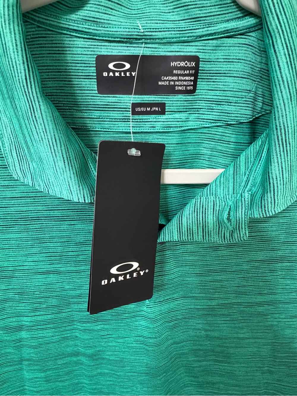 NWT Oakley Men's Gravity Pro Polo Shirt - Light Emerald Green Heather - Size M